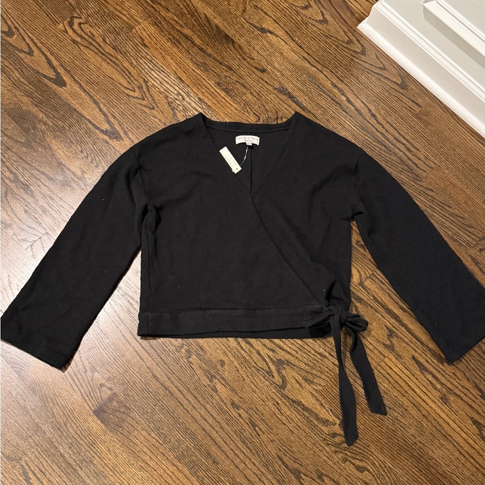 Madewell Black Texture & Thread Top Medium NWT